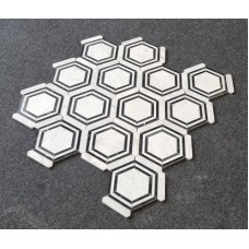 MOZAIKA GLAMOUR HEXAGON BLACK & WHITE DOSTĘPNA OD RĘKI    